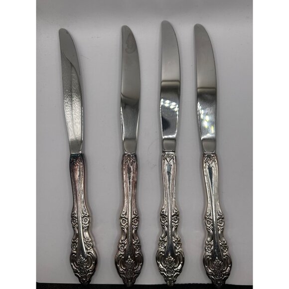 Oneida Silver Silver plate Artistry Pattern Butter Knives Set Of 4 Vintage - Picture 3 of 3